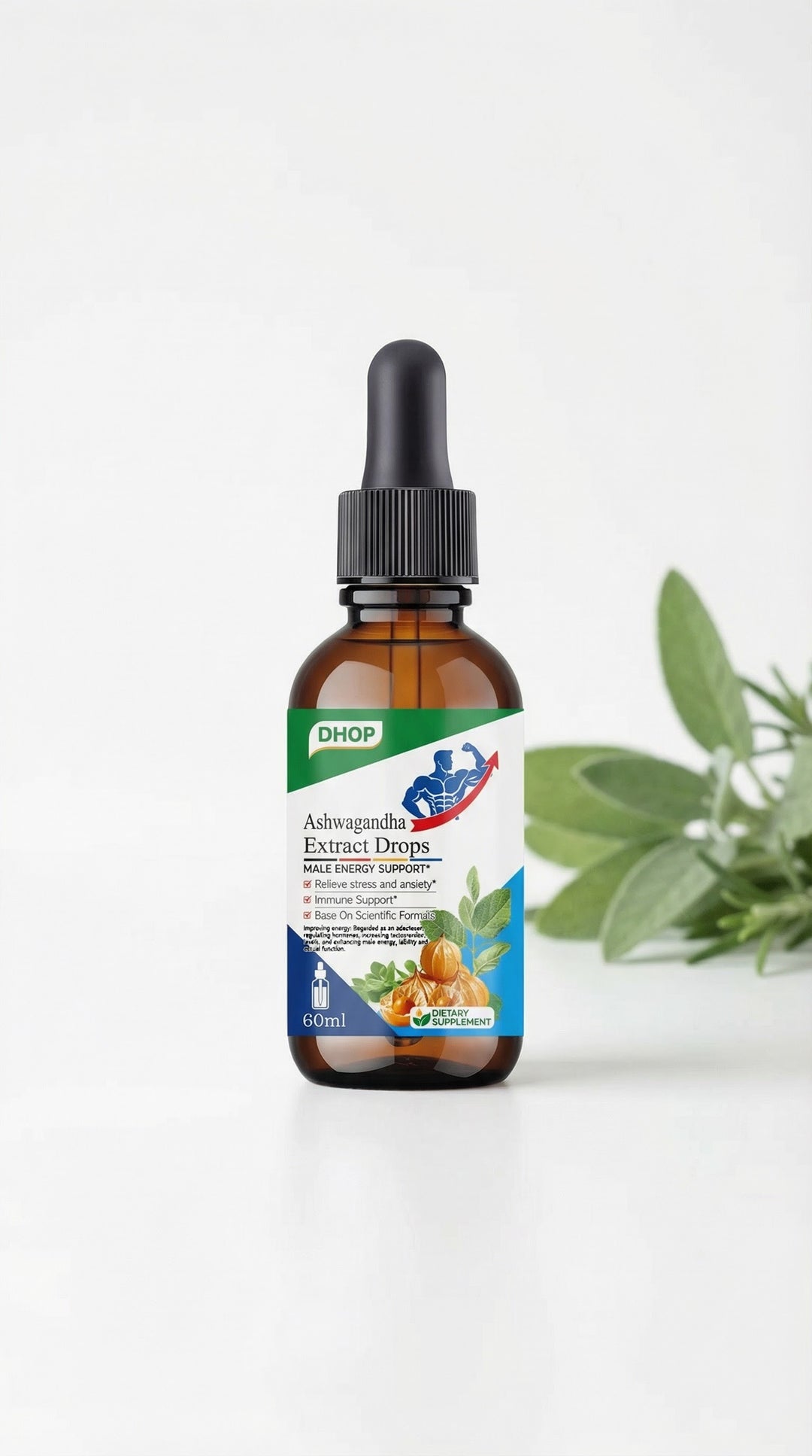 Men’s Energy + Focus & Sleep Support Drops – Ashwagandha Liquid Drops for Stress, Mood, and Daily Energy