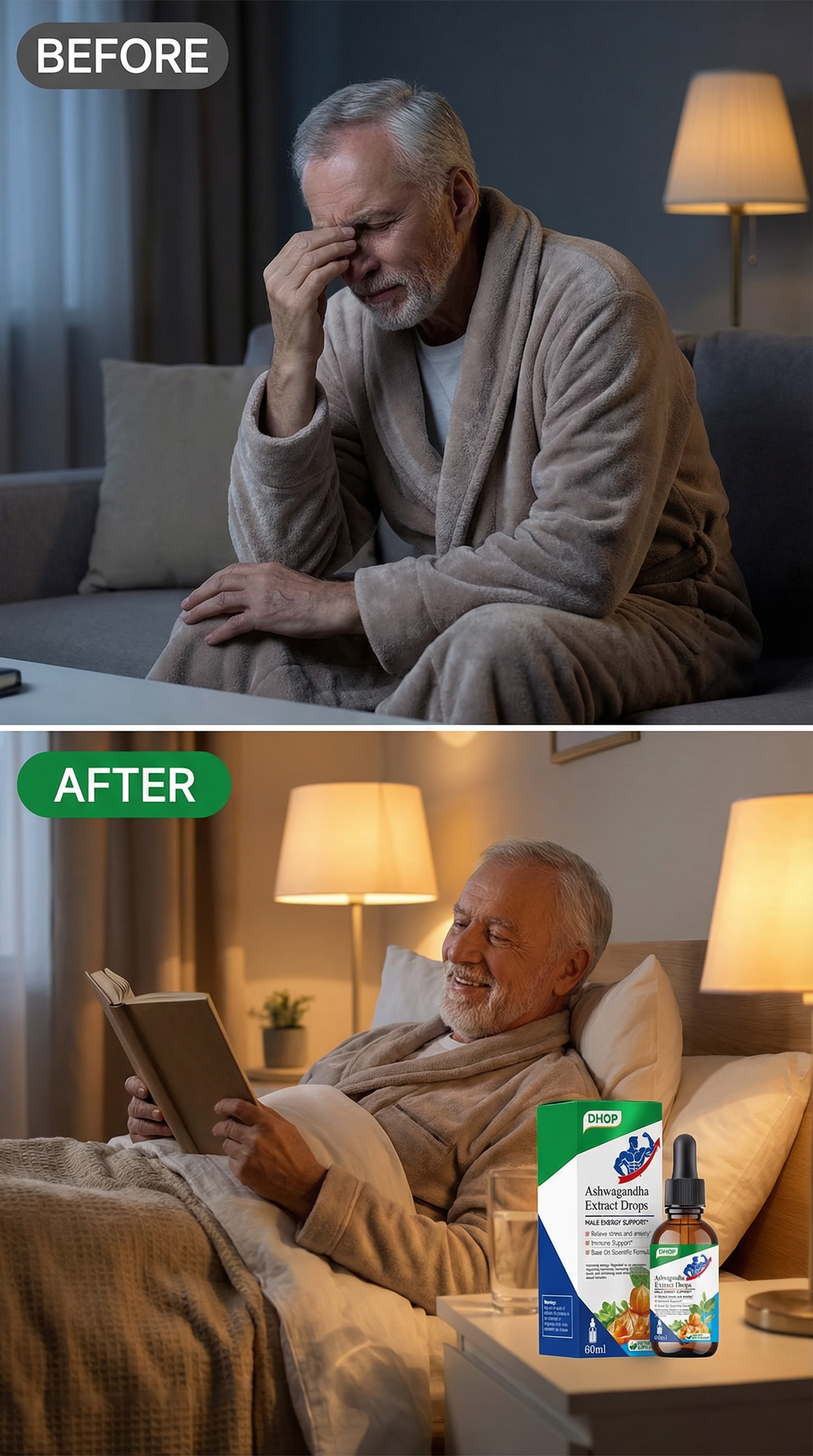 Men’s Energy + Focus & Sleep Support Drops – Ashwagandha Liquid Drops for Stress, Mood, and Daily Energy