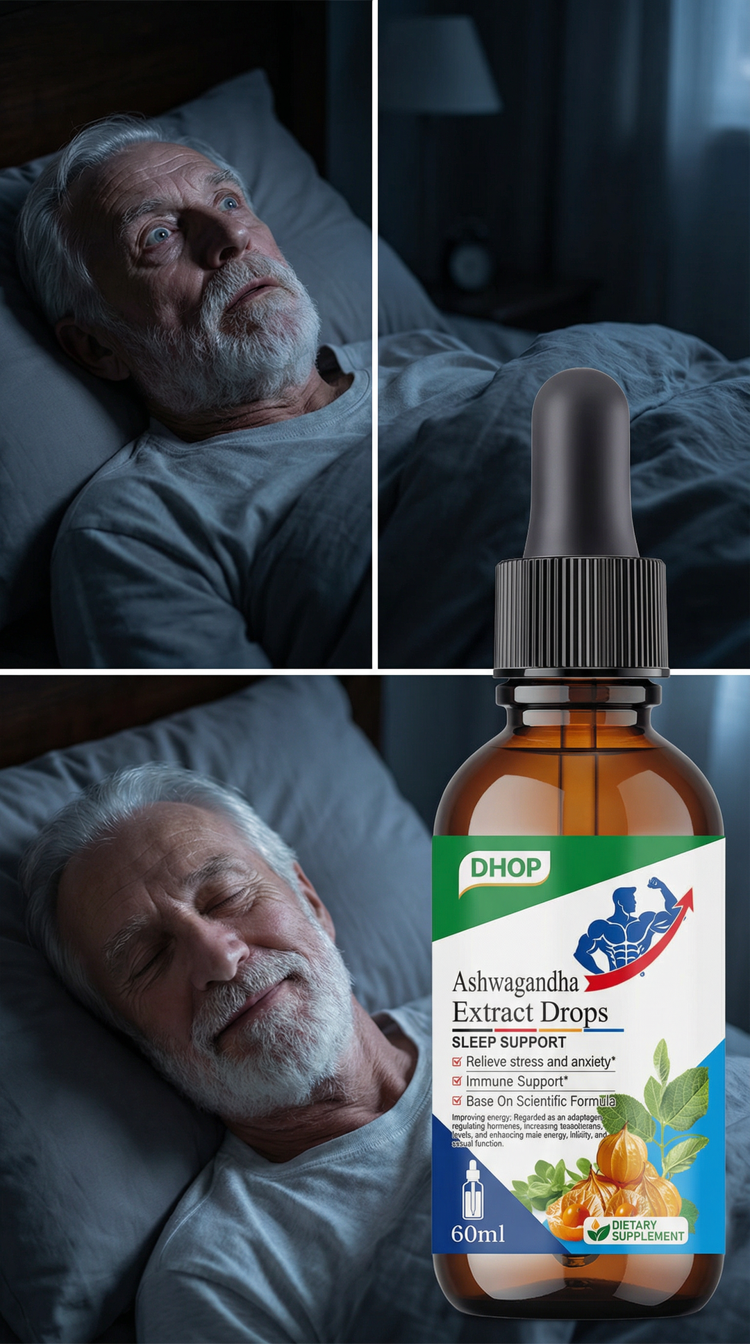 Men’s Energy + Focus & Sleep Support Drops – Ashwagandha Liquid Drops for Stress, Mood, and Daily Energy