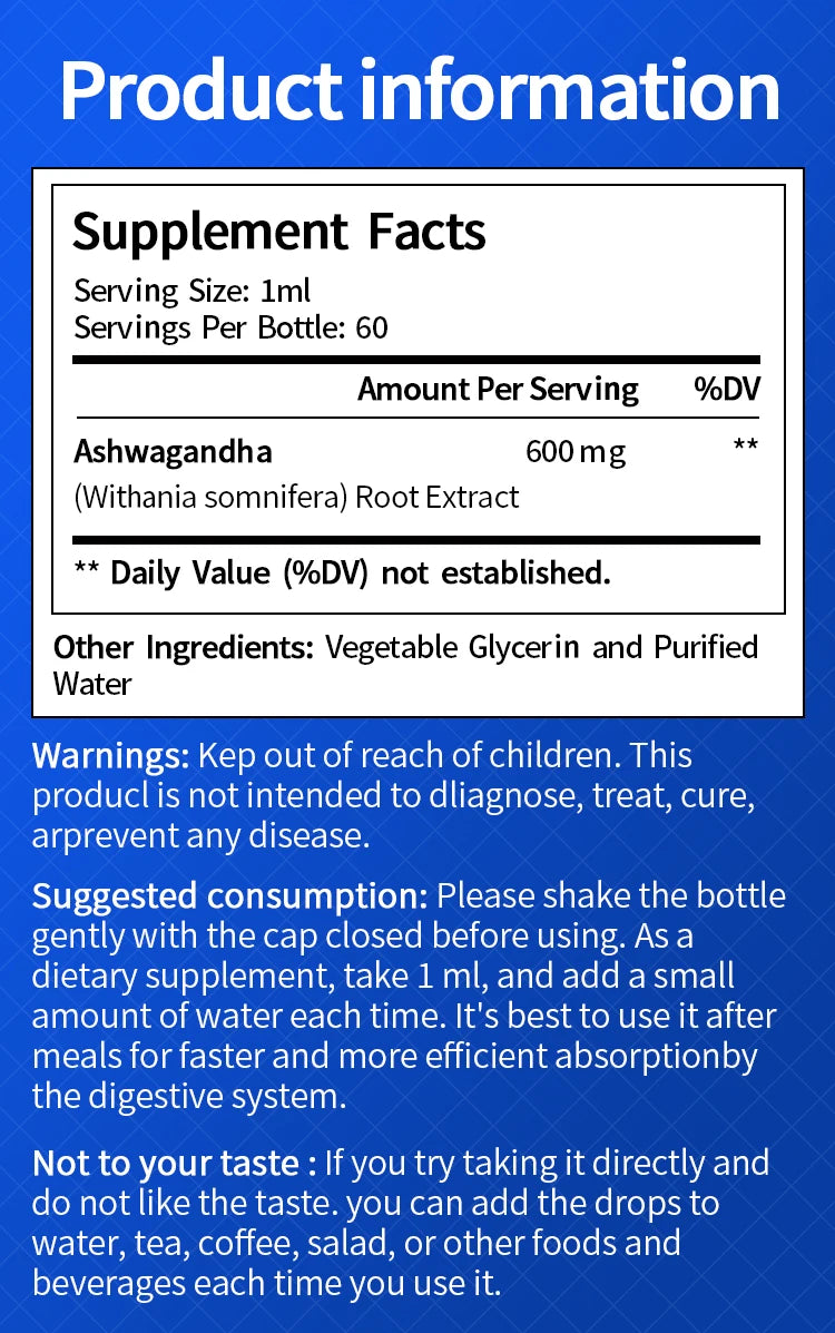 Men’s Energy + Focus & Sleep Support Drops – Ashwagandha Liquid Drops for Stress, Mood, and Daily Energy