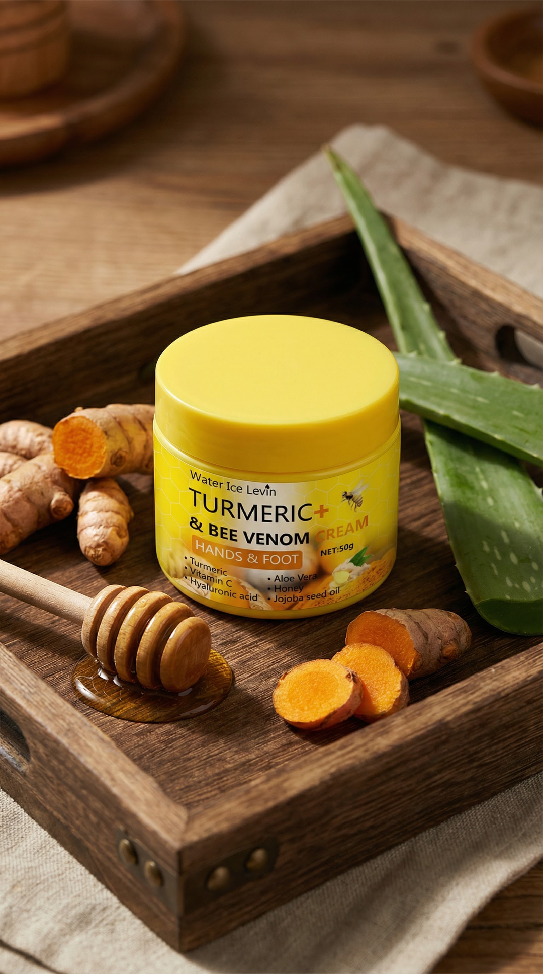 Cracked Skin Repair Cream – Turmeric & Bee Venom Balm for Dry Hands and Feet