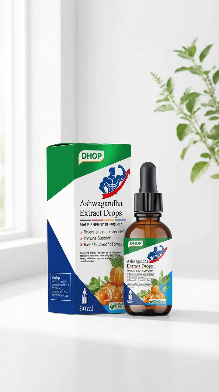 Men’s Energy + Focus & Sleep Support Drops – Ashwagandha Liquid Drops for Stress, Mood, and Daily Energy