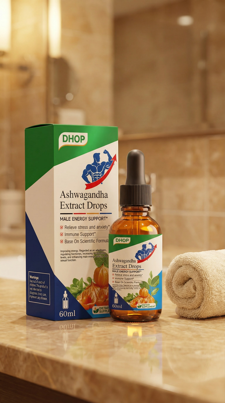Men’s Energy + Focus & Sleep Support Drops – Ashwagandha Liquid Drops for Stress, Mood, and Daily Energy