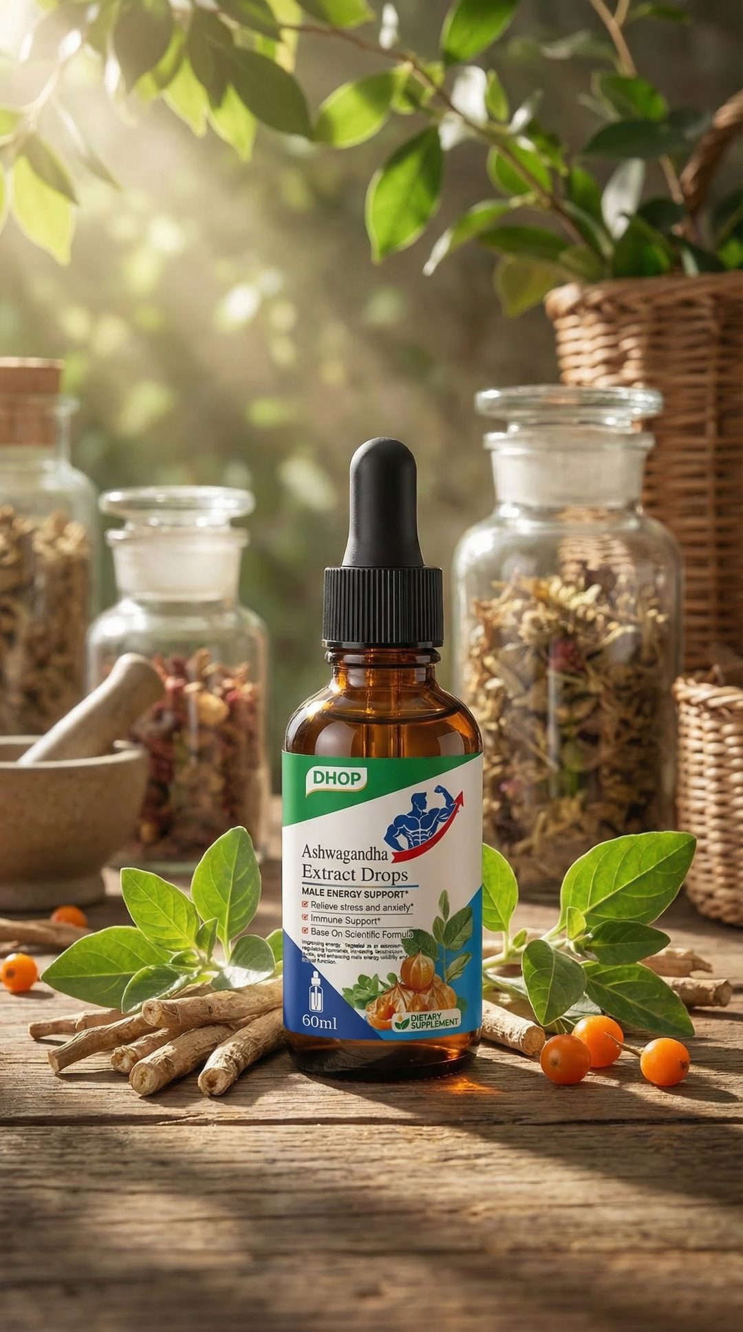 Men’s Energy + Focus & Sleep Support Drops – Ashwagandha Liquid Drops for Stress, Mood, and Daily Energy