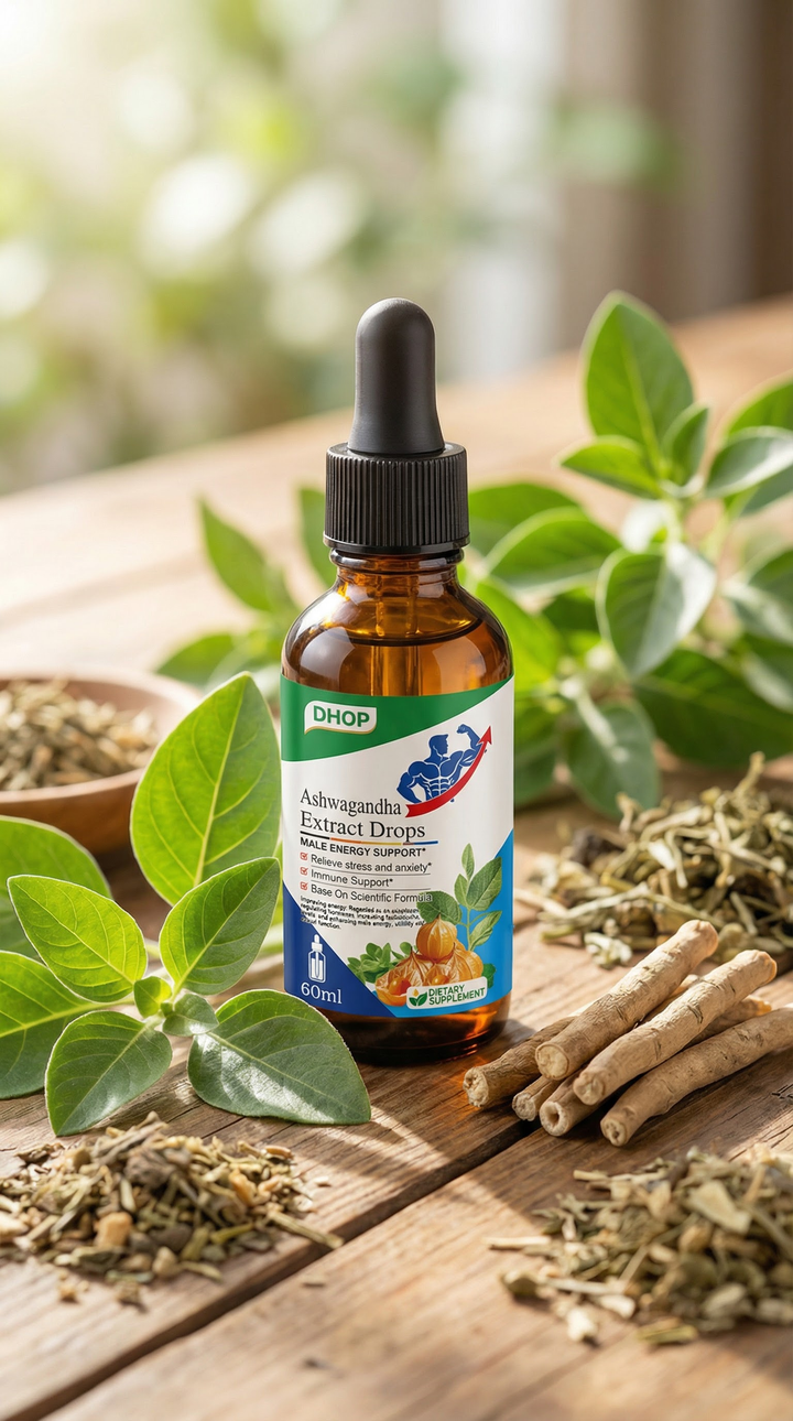 Men’s Energy + Focus & Sleep Support Drops – Ashwagandha Liquid Drops for Stress, Mood, and Daily Energy