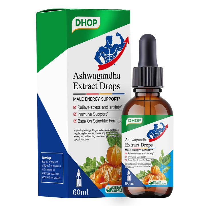 Men’s Energy + Focus & Sleep Support Drops – Ashwagandha Liquid Drops for Stress, Mood, and Daily Energy