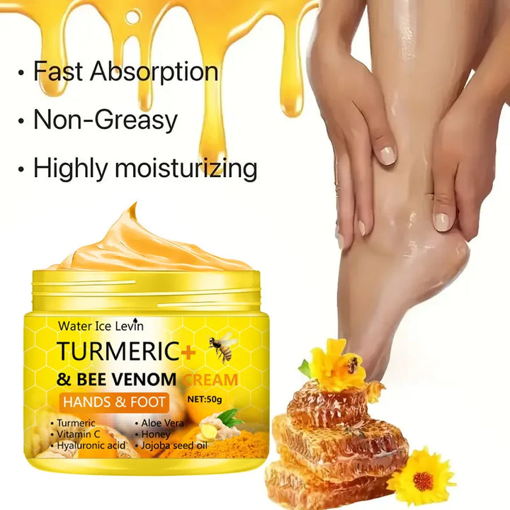 Cracked Skin Repair Cream – Turmeric & Bee Venom Balm for Dry Hands and Feet