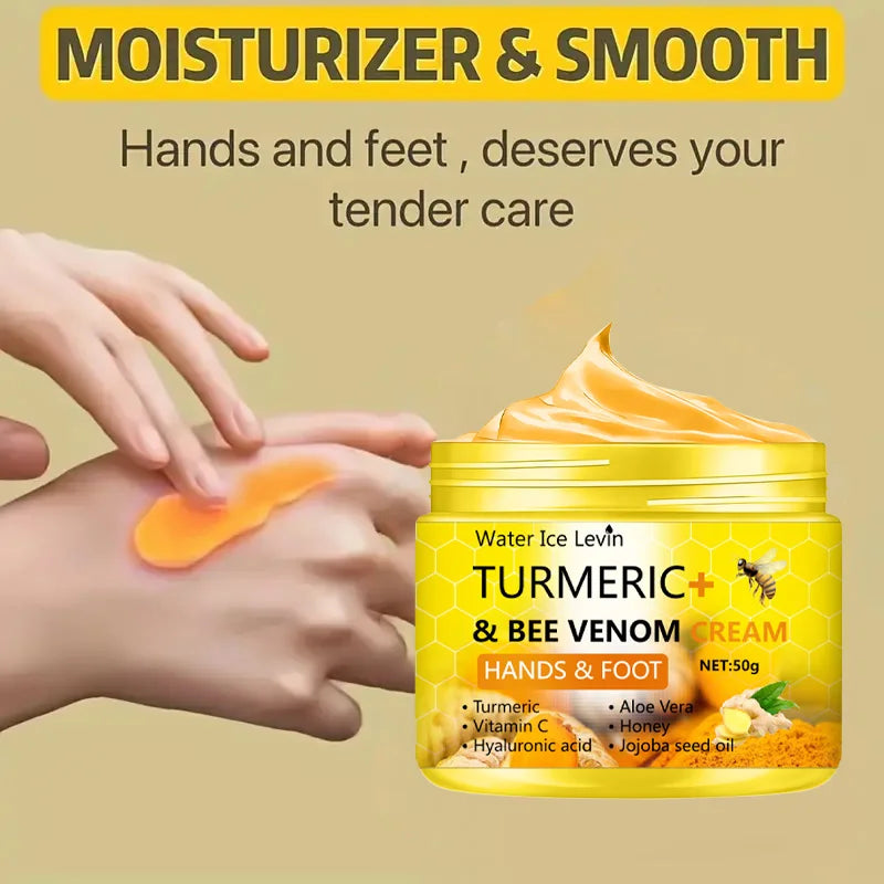 Cracked Skin Repair Cream – Turmeric & Bee Venom Balm for Dry Hands and Feet