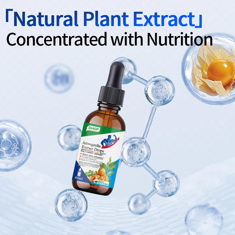 Men’s Energy + Focus & Sleep Support Drops – Ashwagandha Liquid Drops for Stress, Mood, and Daily Energy