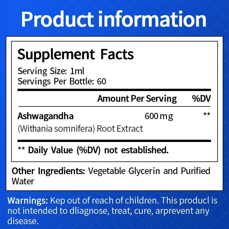 Men’s Energy + Focus & Sleep Support Drops – Ashwagandha Liquid Drops for Stress, Mood, and Daily Energy