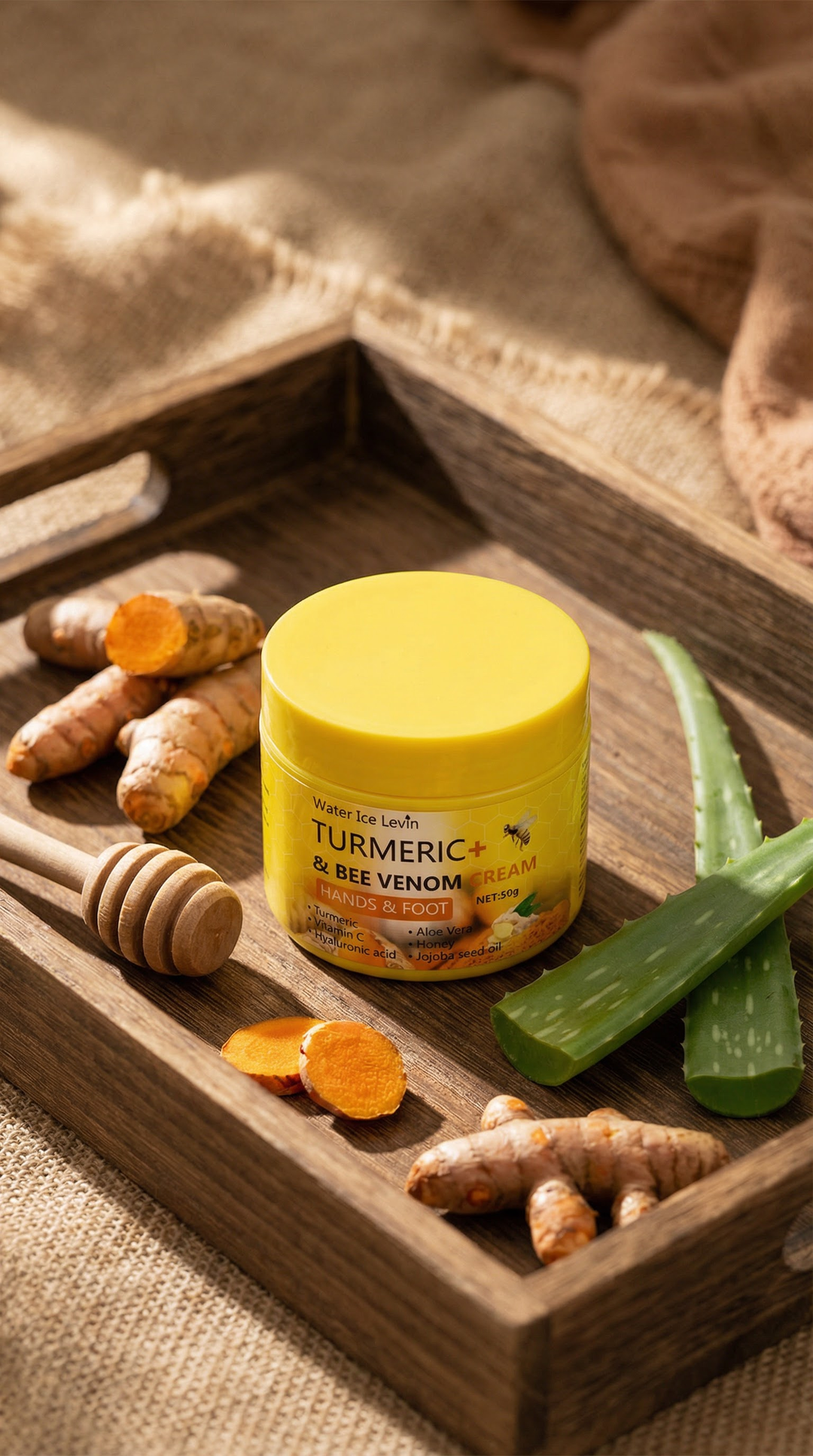 Cracked Skin Repair Cream – Turmeric & Bee Venom Balm for Dry Hands and Feet